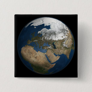 Badge Carré 5 Cm Une vision globale de l'Europe et de la Scandinavi