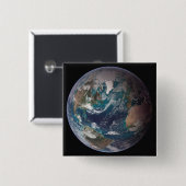 Badge Carré 5 Cm Une vue complète de la Terre montrant les données  (Devant & derrière)
