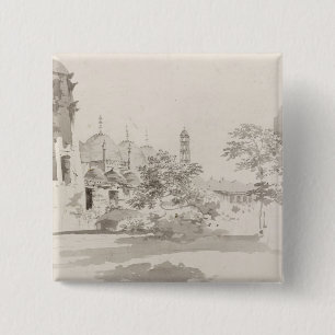 Badge Carré 5 Cm Une vue du Cuttera établie par Jaffier Cawn à la