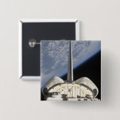 Badge Carré 5 Cm Une vue partielle de Space Shuttle Endeavor (Devant & derrière)