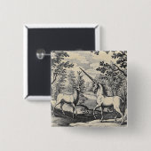 Badge Carré 5 Cm Unicorne et grande taille (Devant & derrière)