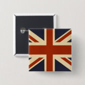 Badge Carré 5 Cm Union Jack Retro (Devant & derrière)