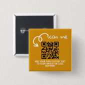 Badge Carré 5 Cm Unique QR code personalized scannable website (Devant & derrière)