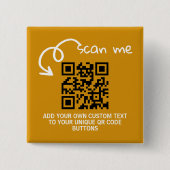Badge Carré 5 Cm Unique QR code personalized scannable website (Devant)