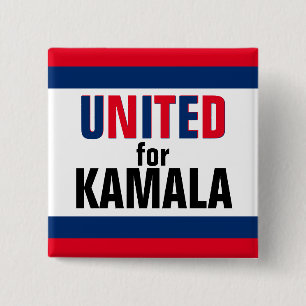 Badge Carré 5 Cm United for Kamala Harris President 2024