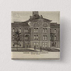 Badge Carré 5 Cm Université du Kansas Wesleyan
