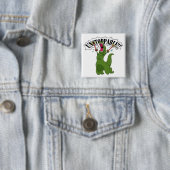 Badge Carré 5 Cm Unstopable T-Rex (En situation)