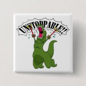 Badge Carré 5 Cm Unstopable T-Rex (Devant)
