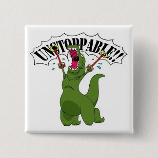 Badge Carré 5 Cm Unstopable T-Rex