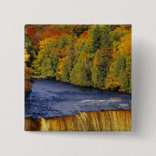Badge Carré 5 Cm Upper Tahquamenon Falls dans le Michigan en amont