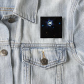 Badge Carré 5 Cm Uranus planétaire avec anneaux et lunes Image JWST (En situation)