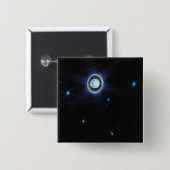 Badge Carré 5 Cm Uranus planétaire avec anneaux et lunes Image JWST (Devant & derrière)