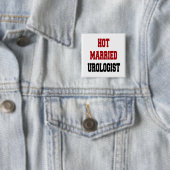 Badge Carré 5 Cm Urologiste mariée chaude (En situation)