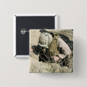 Badge Carré 5 Cm US Marine saute dans un trou (Devant & derrière)