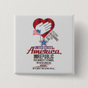 Badge Carré 5 Cm US Pledge of Allegiance