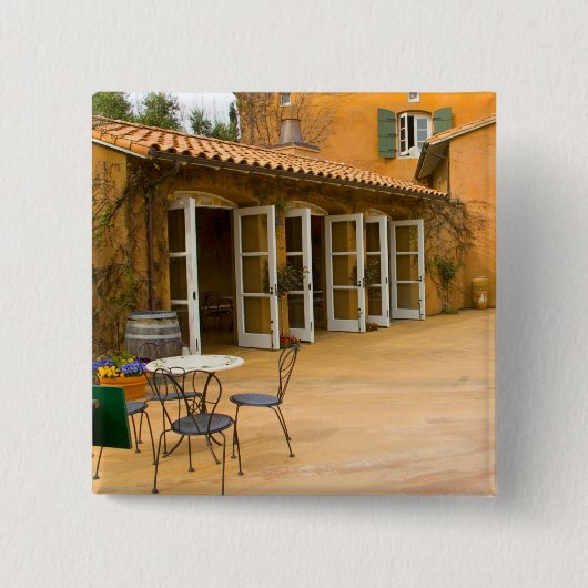 Badge Carré 5 Cm USA, Californie, Sonoma Valley, Patio à Viansa (Devant)