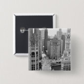 Badge Carré 5 Cm USA, IL, Chicago, Loop de l'hôtel (Devant & derrière)