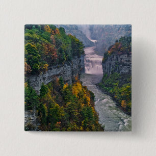 Badge Carré 5 Cm USA, New York, Letchworth State Park. et