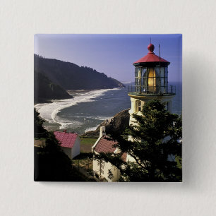 Badge Carré 5 Cm USA, Oregon, Florence. Phare de Heceta Head
