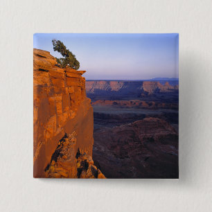 Badge Carré 5 Cm USA, Utah, Dead Horse Point SP. Feu de lumière tar