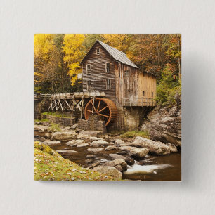 Badge Carré 5 Cm USA, Virginie-Occidentale, Clifftop. État de Babc