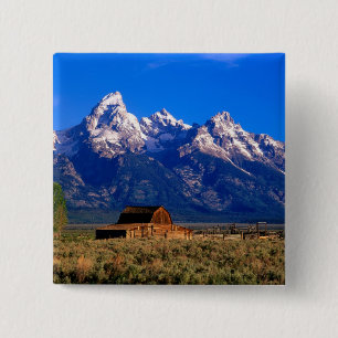 Badge Carré 5 Cm USA, Wyoming, Grand Teton National Park, matin
