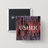 BADGE CARRÉ 5 CM USHER (Devant & derrière)
