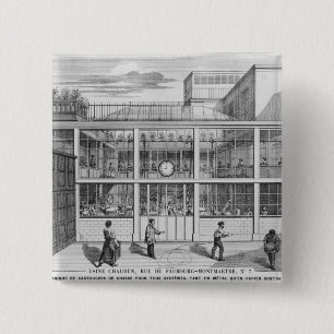 Badge Carré 5 Cm Usine pour des cartouches de fusil de chasse,