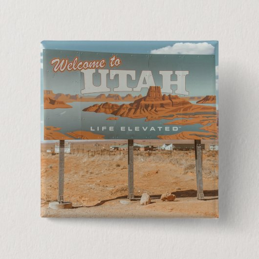 Badge Carré 5 Cm Utah Life Eleved (Devant)