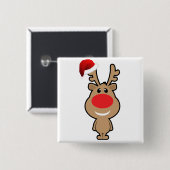 Badge Carré 5 Cm Vacances de Noël drôle père Noël (Devant & derrière)