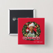 Badge Carré 5 Cm Vacances de Noël | Merry Clarkmas (Devant & derrière)