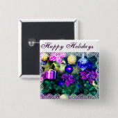 Badge Carré 5 Cm Vacances Salutations_ (Devant & derrière)