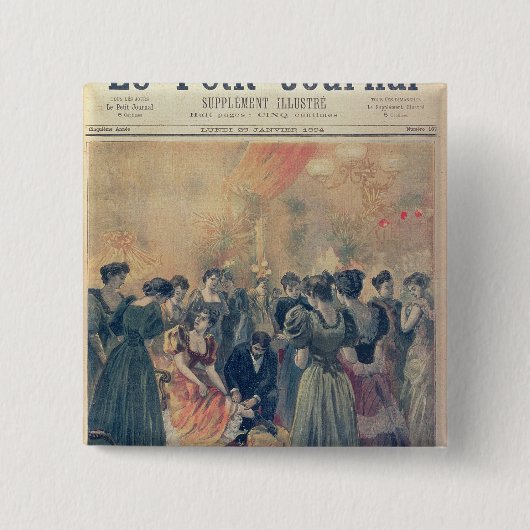 Badge Carré 5 Cm Vaccination à une réception de soirée (Devant)