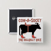 Badge Carré 5 Cm Vache A Socky (Devant & derrière)