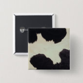 Badge Carré 5 Cm Vache noire et blanche cachée (Devant & derrière)