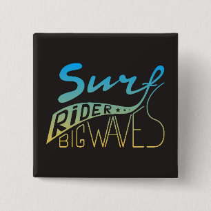 Badge Carré 5 Cm Vagues de cavalier de surf grandes