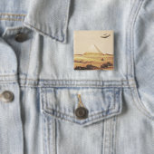 Badge Carré 5 Cm Vaisseau spatial de Gizeh (En situation)