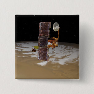 Badge Carré 5 Cm Vaisseau spatial d'odyssée de Mars