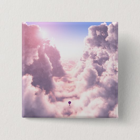 Badge Carré 5 Cm Vallée dans le bouton Nuages (Devant)