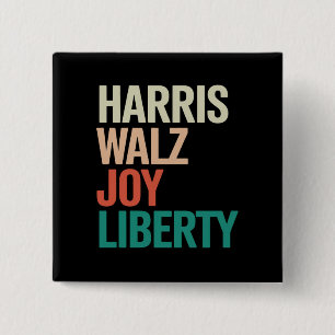 Badge Carré 5 Cm Valse Rétro Harris Waltz 2024 Harris Walz Joie Lib