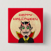 Badge Carré 5 Cm Vampire Halloween / Lune (Devant)