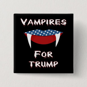 Badge Carré 5 Cm Vampires pour le bouton de Halloween d'amusement