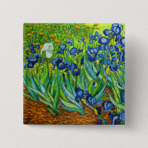 Badge Carré 5 Cm Van Gogh Irises