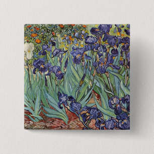 Badge Carré 5 Cm Van Gogh Irises Peinture impressionniste