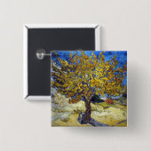 Badge Carré 5 Cm Van Gogh Mulberry Tree Art impressionniste (Devant & derrière)