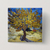 Badge Carré 5 Cm Van Gogh Mulberry Tree Art impressionniste (Devant)