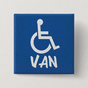 Badge Carré 5 Cm Van Handicapé