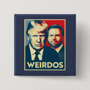 Badge Carré 5 Cm Vance anti-Trump - Weirdos