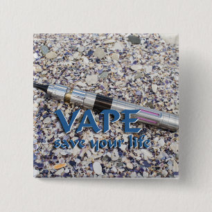 Badge Carré 5 Cm Vape et sauve ta vie