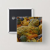 Badge Carré 5 Cm Variété de courge (Devant & derrière)